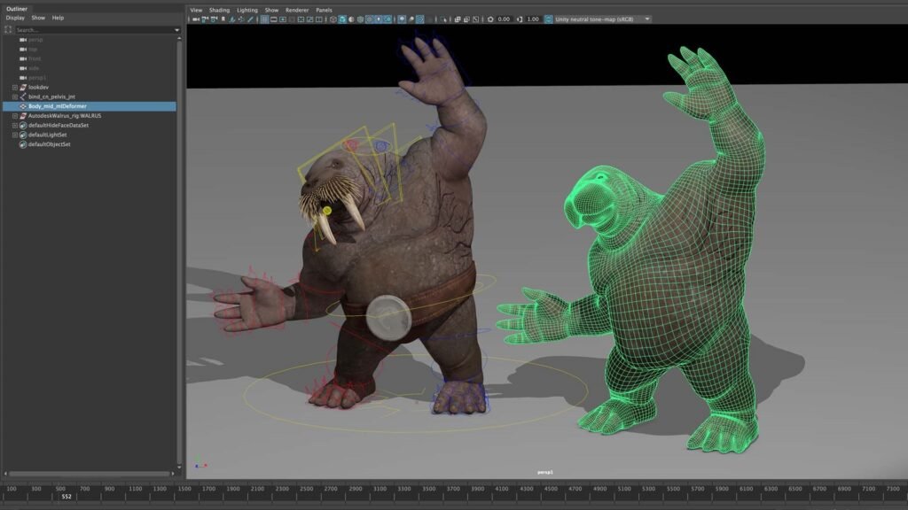 Autodesk Maya 3D modeling for cinematic animation